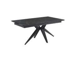 Table Extensible 160/240 Cm Céramique Noir Marbré Pied étoile - INDIANA 06