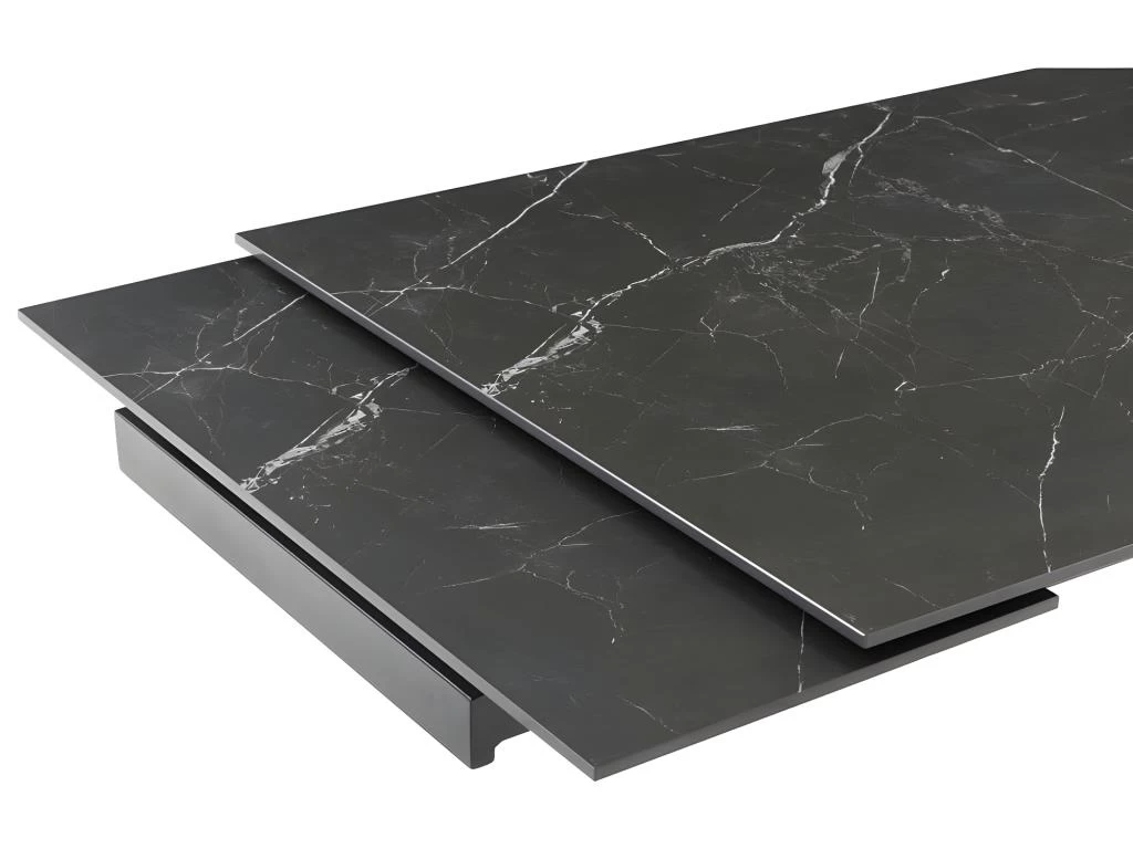 Table Extensible 160/240 Cm Céramique Noir Marbré Pied étoile - INDIANA 06 5 Table Extensible 160/240 Cm Céramique Noir Marbré Pied étoile - INDIANA 06 – Image 3