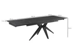Table Extensible 160/240 Cm Céramique Noir Marbré Pied étoile - INDIANA 06 10 Table Extensible 160/240 Cm Céramique Noir Marbré Pied étoile - INDIANA 06 -Magasin de meubles de restaurant table a manger 9178917