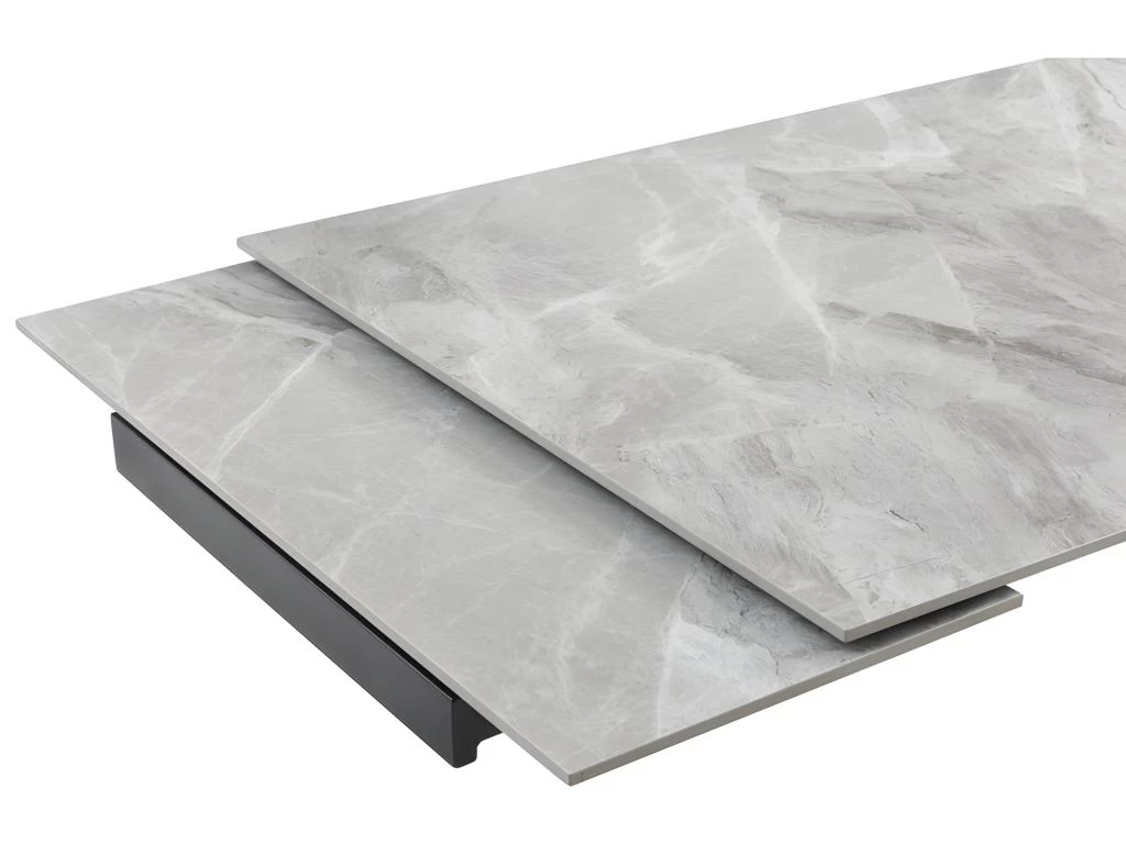 Table Extensible 160/240 Cm Céramique Gris Marbré Pied Luge - DAKOTA 02 6 Table Extensible 160/240 Cm Céramique Gris Marbré Pied Luge - DAKOTA 02 – Image 4