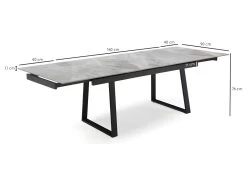 Table Extensible 160/240 Cm Céramique Gris Marbré Pied Luge - DAKOTA 02 11 Table Extensible 160/240 Cm Céramique Gris Marbré Pied Luge - DAKOTA 02 -Magasin de meubles de restaurant table a manger 9178939