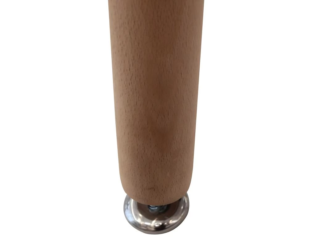 ZURI - Table Ronde Blanche Et Pieds Effet Bois 6 ZURI - Table Ronde Blanche Et Pieds Effet Bois – Image 4