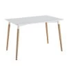 ZURI - Table Rectangulaire Blanche Et Pieds Effet Bois -Magasin de meubles de restaurant table a manger 9320731