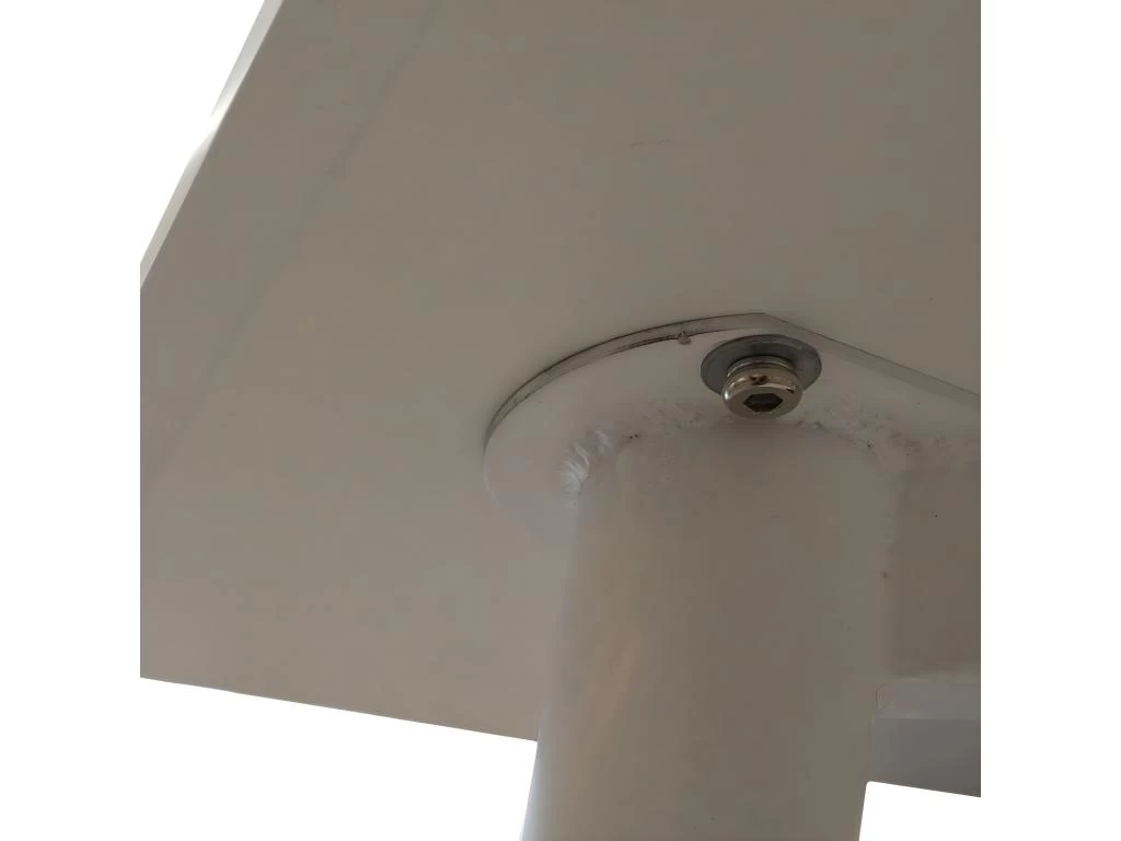 ZURI - Table Rectangulaire Blanche Et Pieds Effet Bois 7 ZURI - Table Rectangulaire Blanche Et Pieds Effet Bois – Image 5