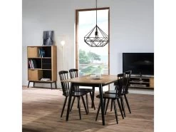 PASCALE - Table Repas 150cm Bois Massif Naturel Et Noir 9 PASCALE - Table Repas 150cm Bois Massif Naturel Et Noir -Magasin de meubles de restaurant table a manger 9538559