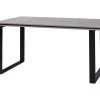 Table Pour Salle à Manger MALAGA 160 Cm - Plateau Effet Chêne Wellington Et Pieds En Métal Noir. -Magasin de meubles de restaurant table a manger 9539657