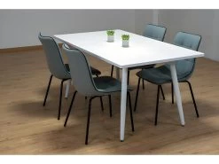 Table 160 X 90 Collection RENNES Pieds Métal Et Plateau Blanc. Table Design. -Magasin de meubles de restaurant table a manger 9539757