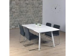 Table 160 X 90 Collection RENNES Pieds Métal Et Plateau Blanc. Table Design. -Magasin de meubles de restaurant table a manger 9539759