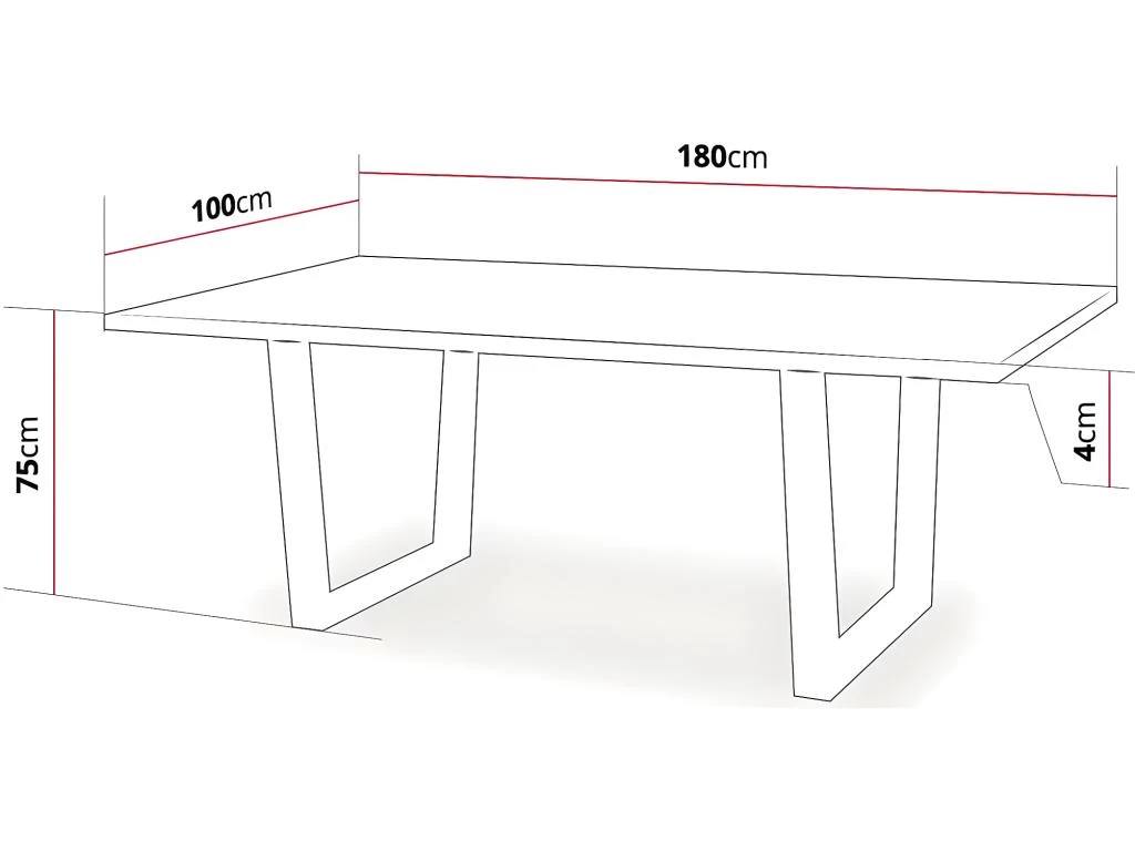 Table Repas "Hollywood" - 200 X 100 X 76 Cm - Couleur: Chêne / Noir 5 Table Repas "Hollywood" - 200 X 100 X 76 Cm - Couleur: Chêne / Noir – Image 3