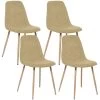 Ensemble De 4 Chaises Jaune 44x51x86 -Magasin de meubles de restaurant table de chevet 13222507