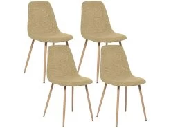 Ensemble De 4 Chaises Jaune 44x51x86