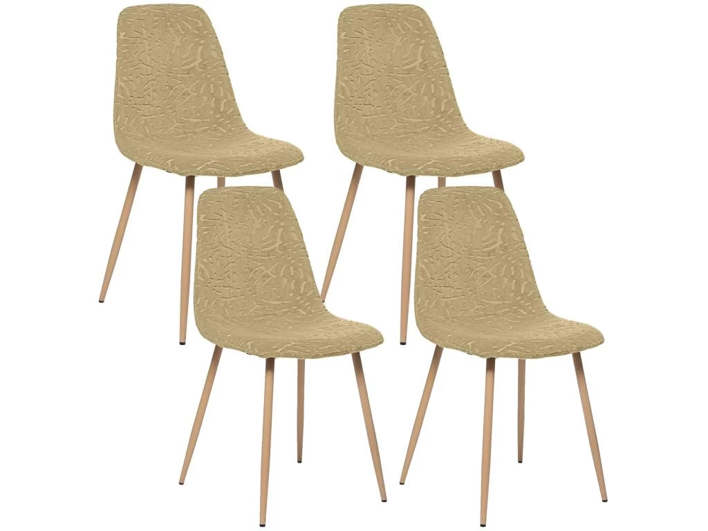 Ensemble De 4 Chaises Jaune 44x51x86 3 Ensemble De 4 Chaises Jaune 44x51x86