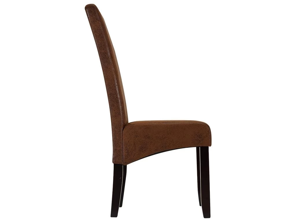Lot De 2 Chaises SANTOS - Microfibre Aspect Cuir Vieilli - Pieds Bois Foncé 5 Lot De 2 Chaises SANTOS - Microfibre Aspect Cuir Vieilli - Pieds Bois Foncé – Image 3